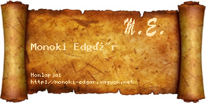 Monoki Edgár névjegykártya